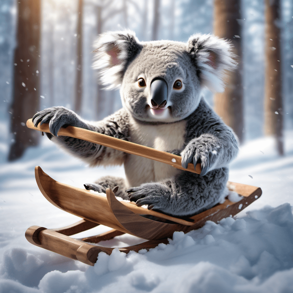 썰매를 타는 코알라