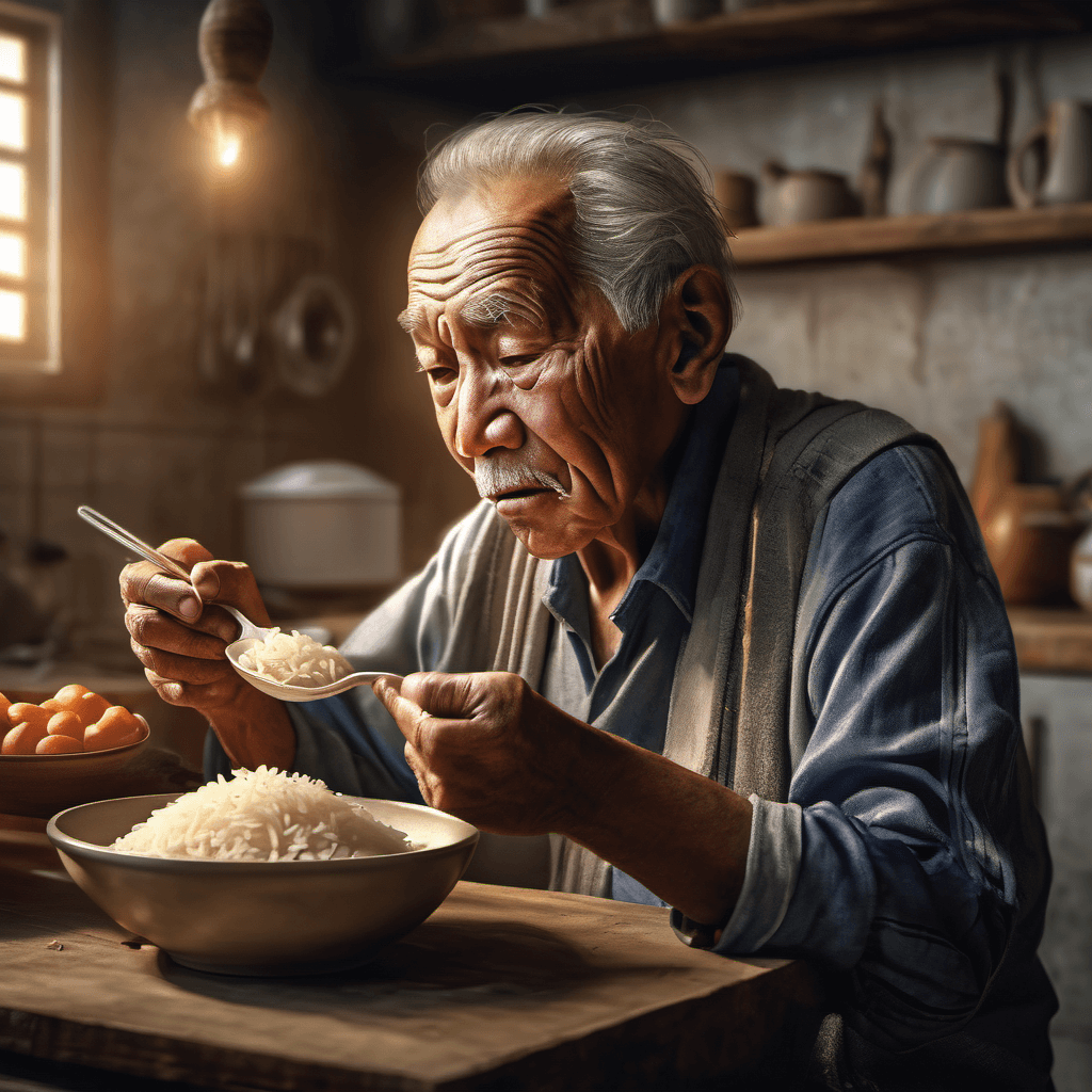 밥을 먹는 할아버지