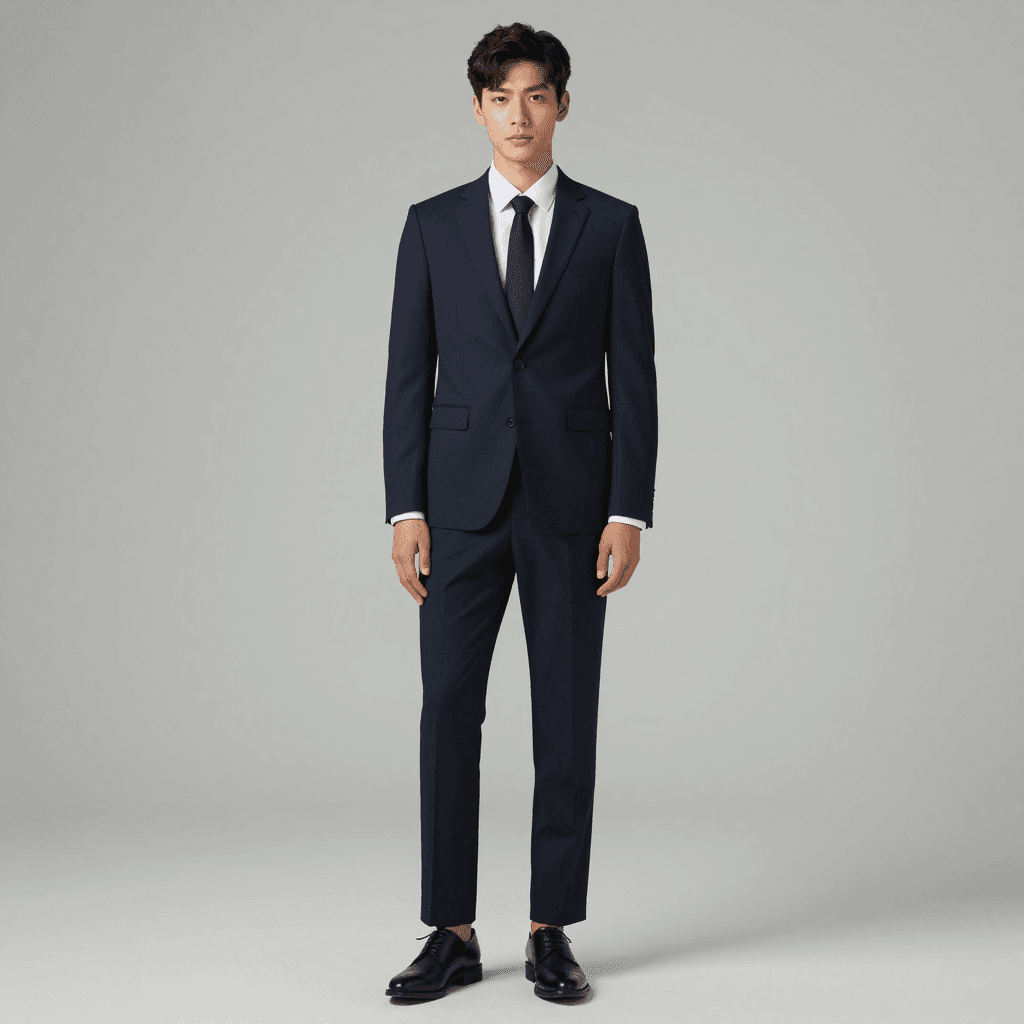 정장 입은 전신 모델