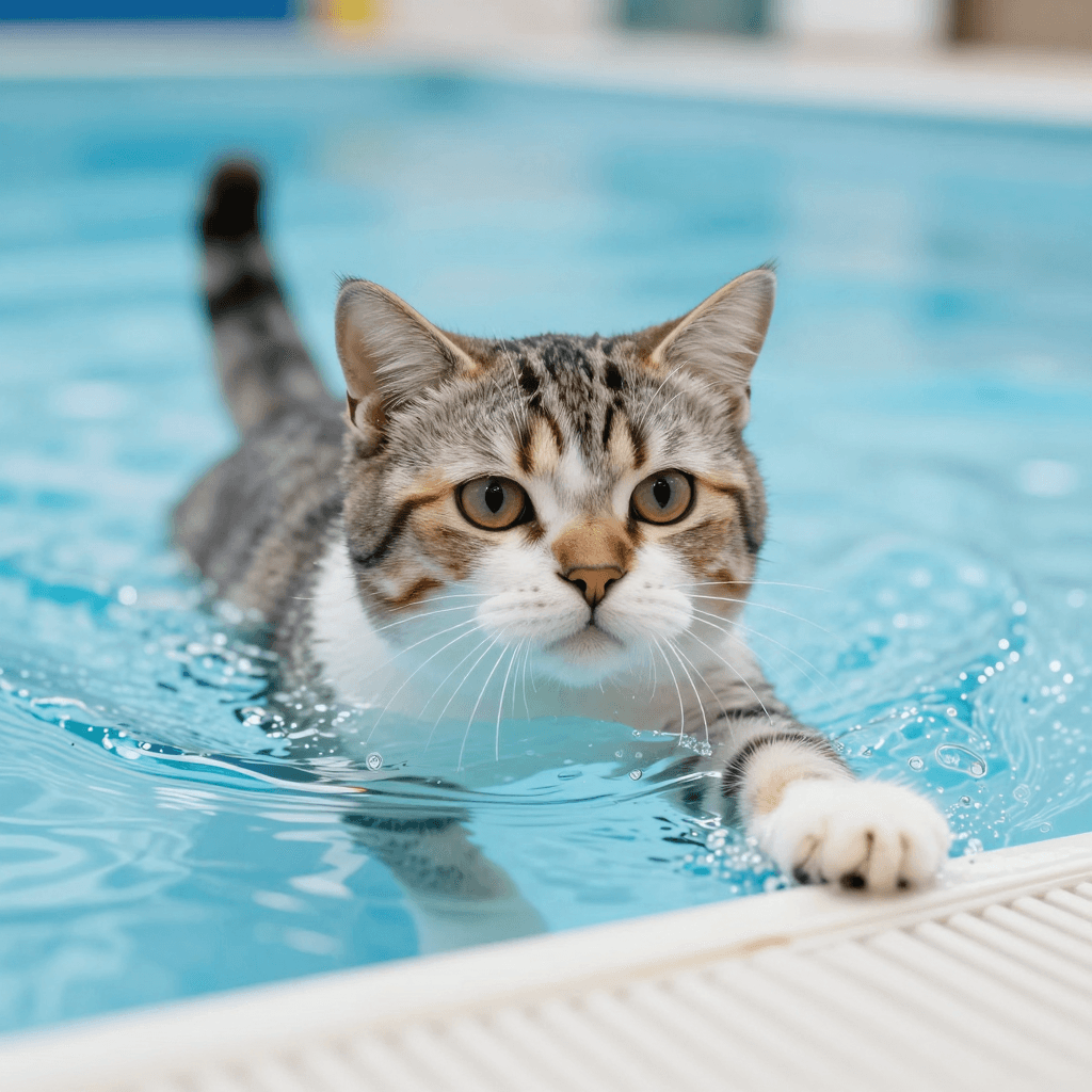 수영하는 고양이