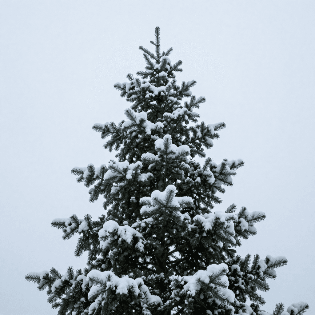 snowing christmas tree