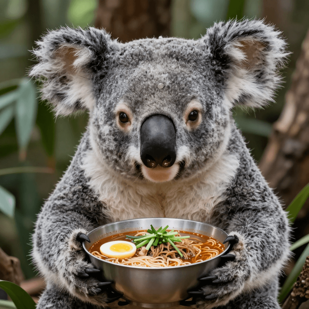 라면 먹는 코알라