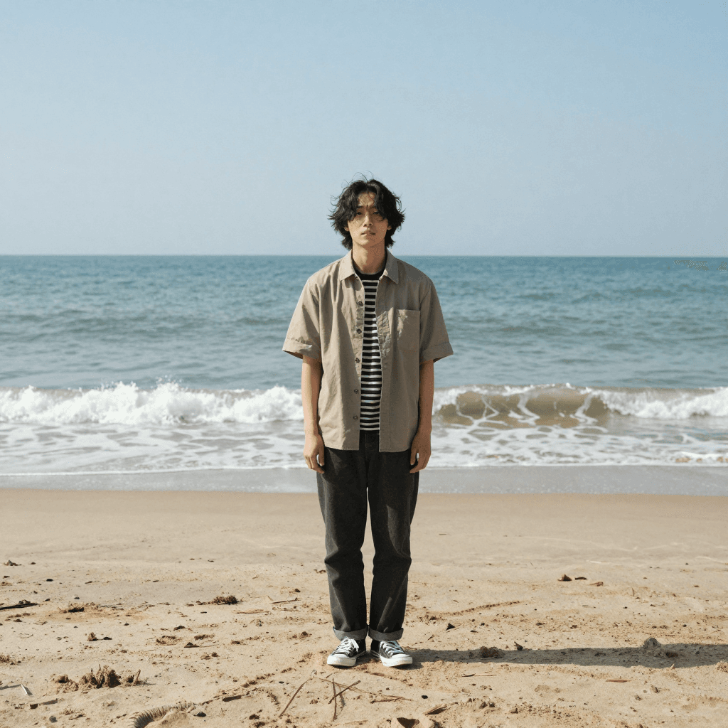 다리에서 바람쐐는 남자