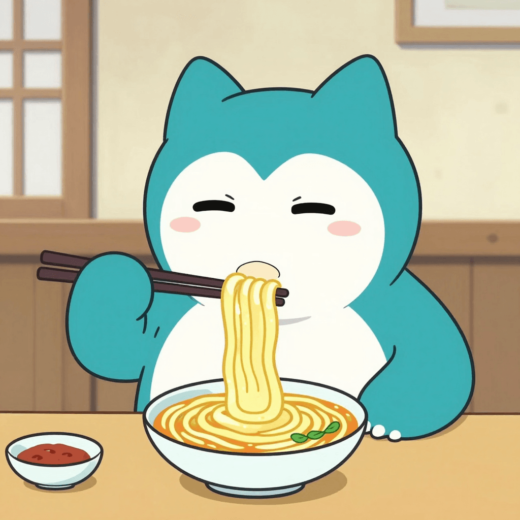 snorlax eat noodle