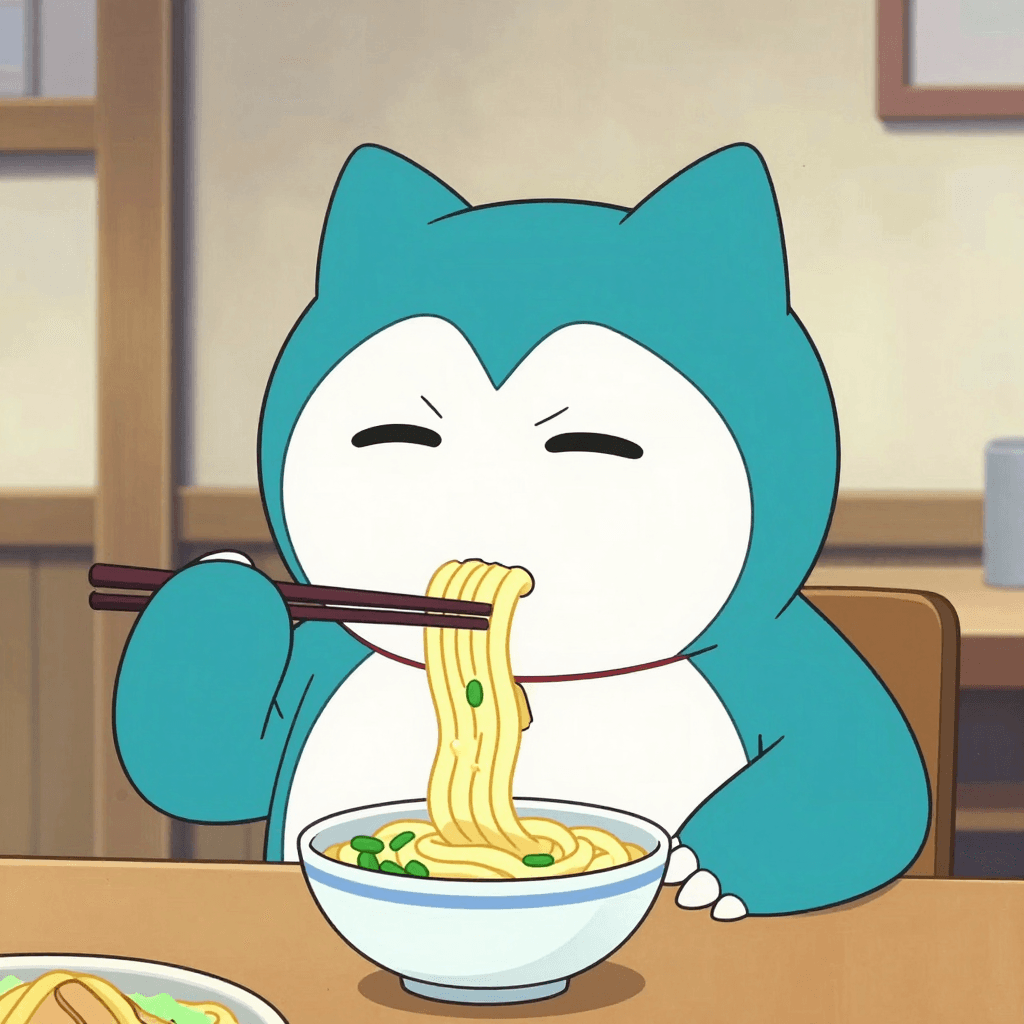snorlax eat noodle