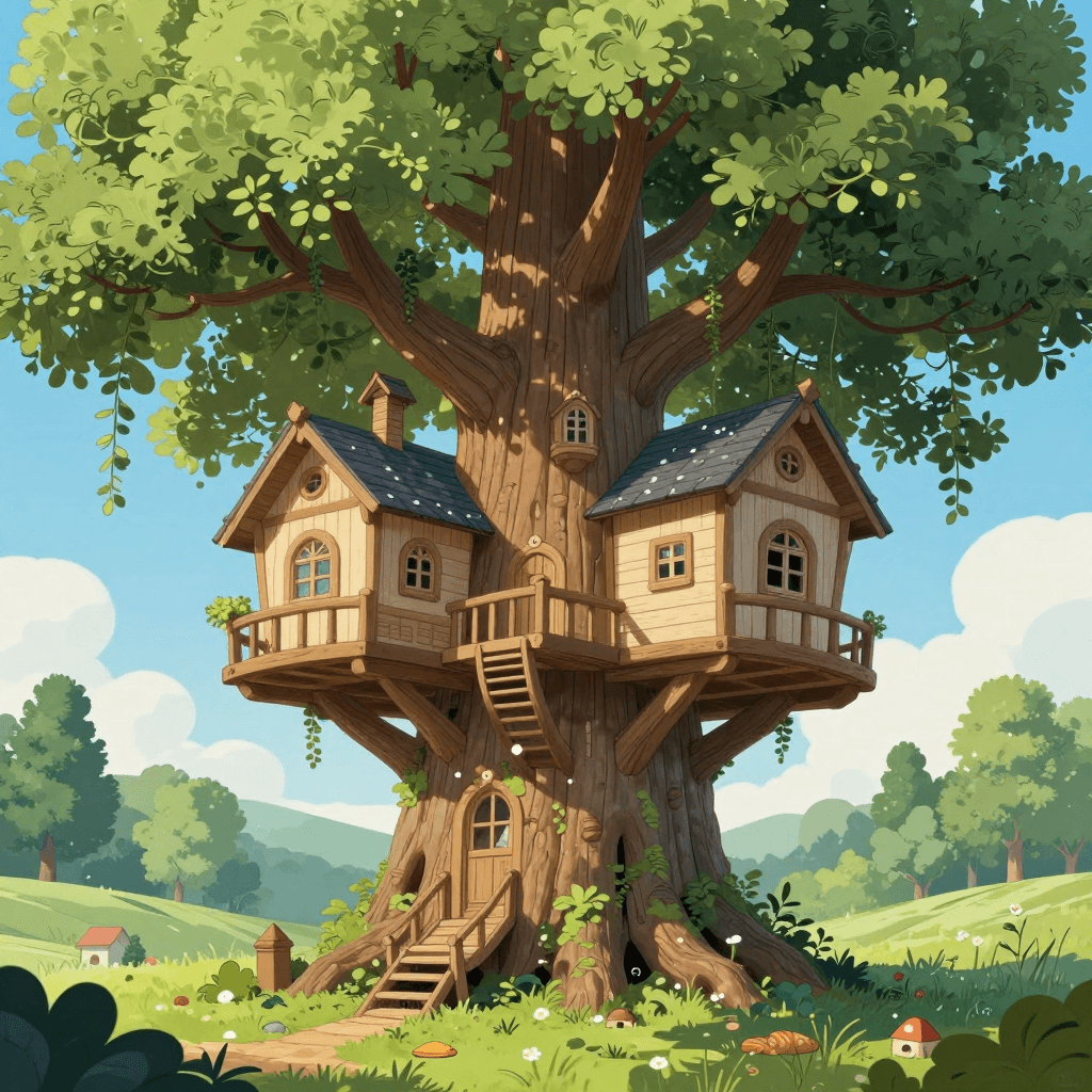 거대한 나무 위에 지어진 동화 속 트리하우스