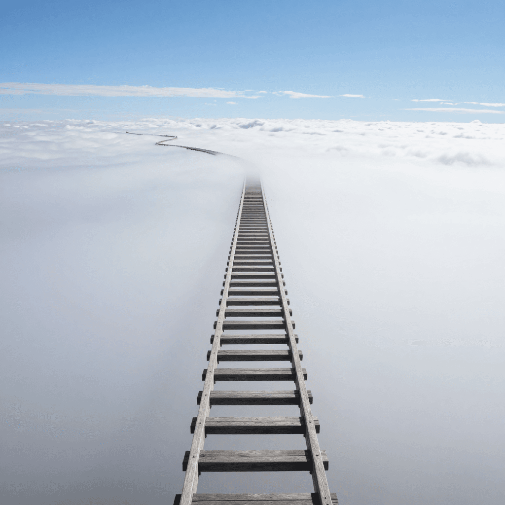 하늘까지 이어진 끝없는 구름 사다리