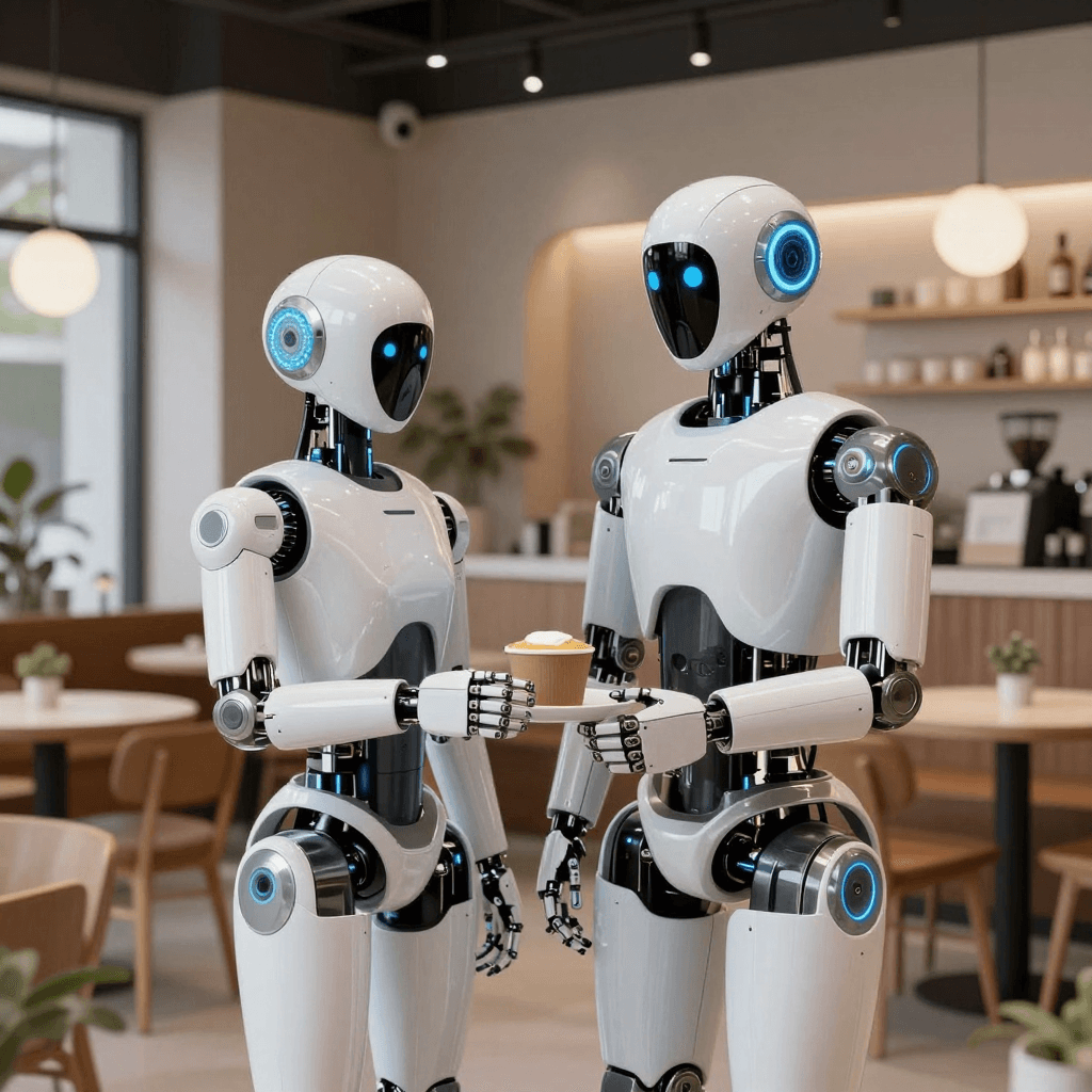 인공지능 로봇이 서빙하는 미래의 카페