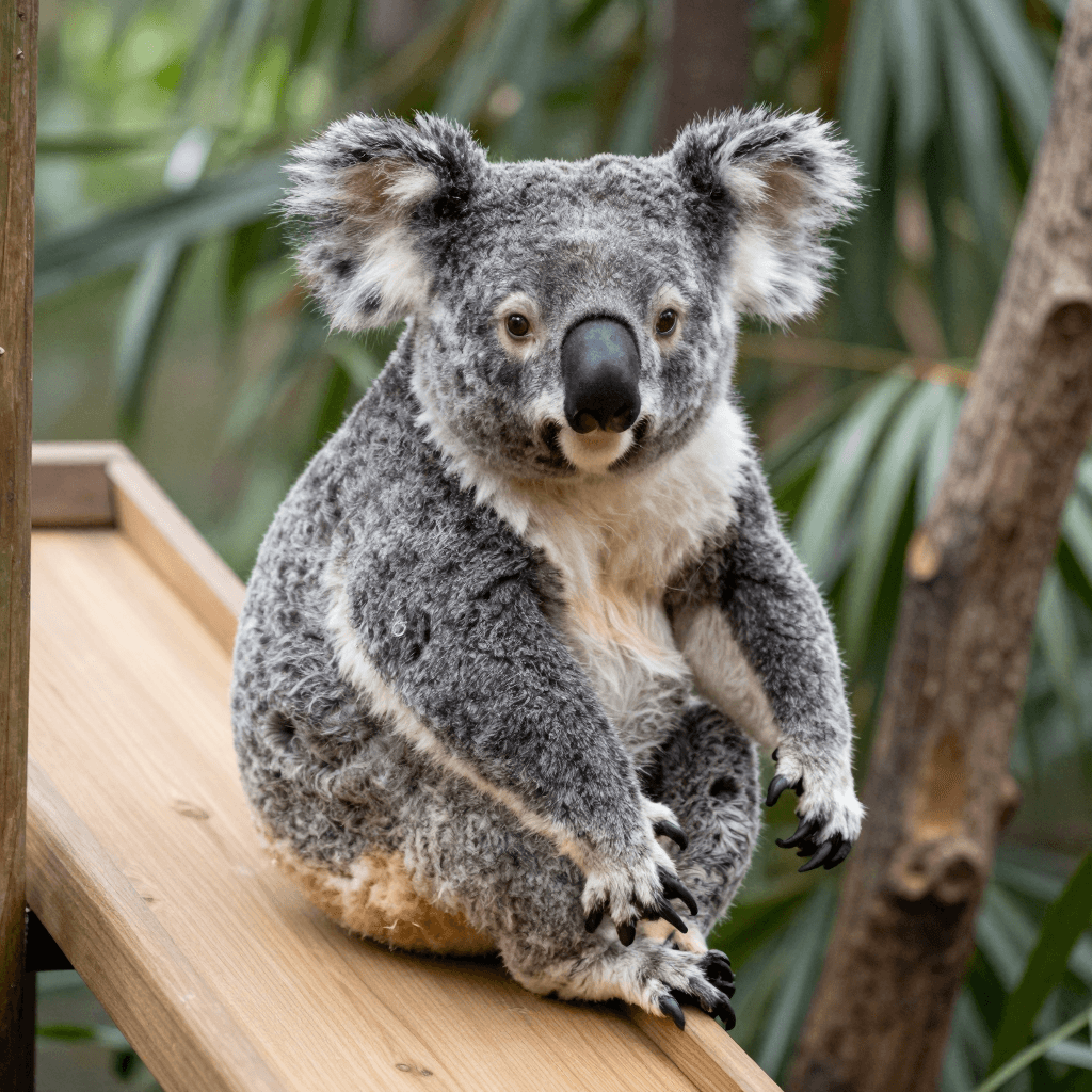 미끄럼틀 타는 코알라