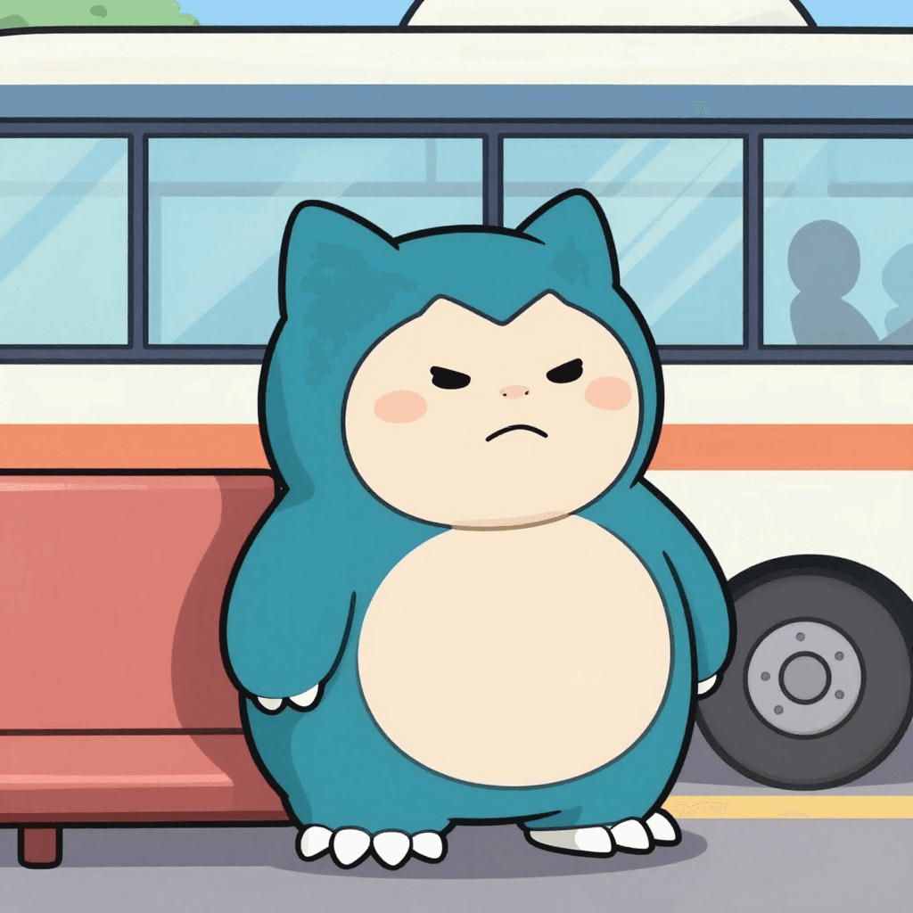 버스 타는 snorlax
