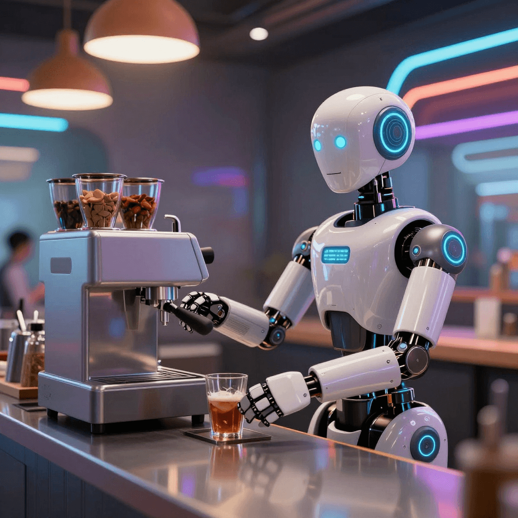 인공지능 로봇이 서빙하는 미래의 카페