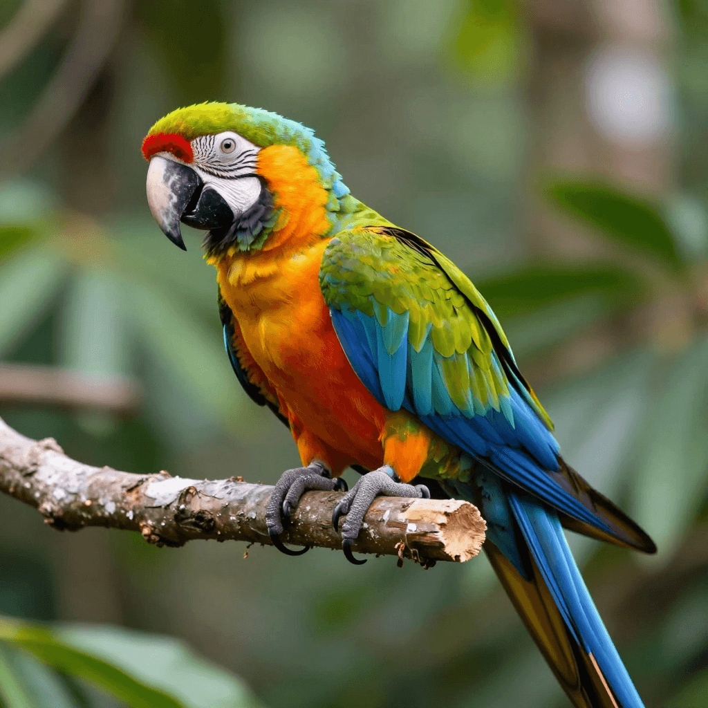 알록달록한 앵무새들이 가득한 열대 우림