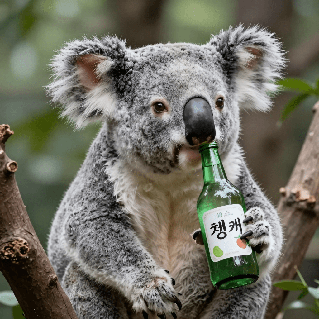 소주 마시는 코알라