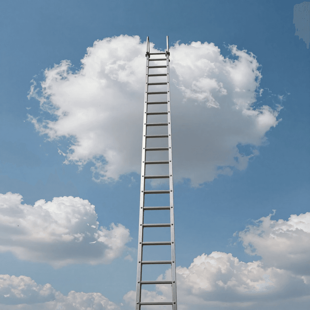 하늘까지 이어진 끝없는 구름 사다리