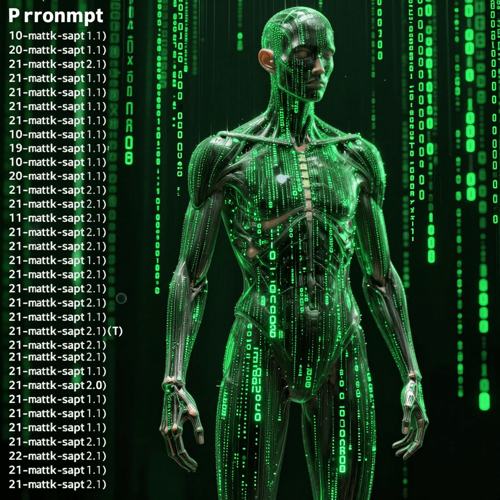 영화 '매트릭스' 느낌의 초록색 디지털 코드 비