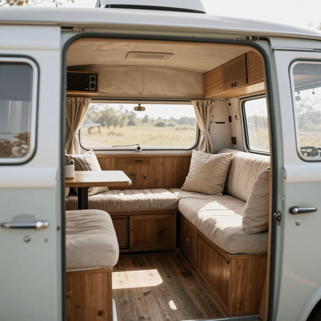 빈티지 감성의 에어스트림 캠핑카 내부