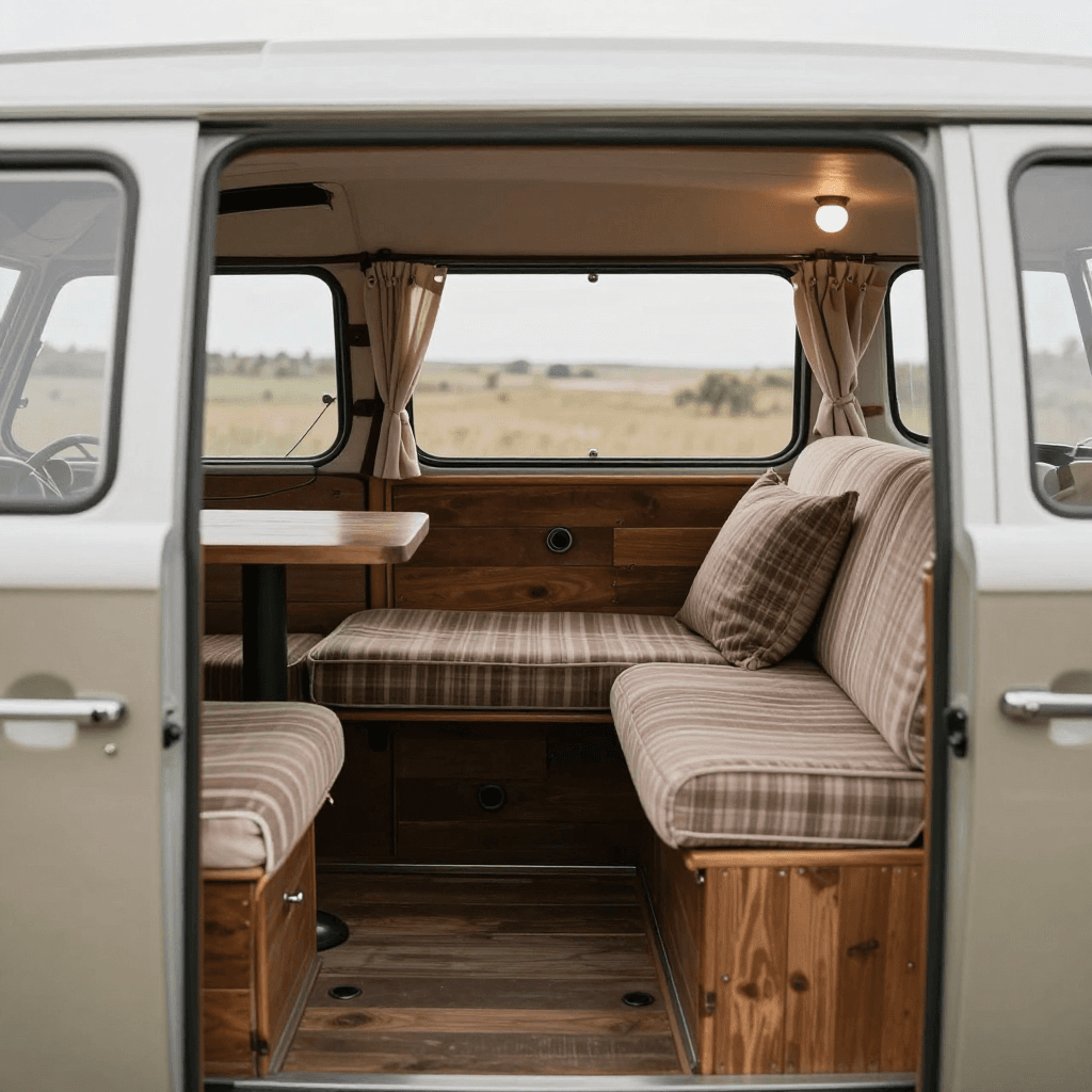 빈티지 감성의 에어스트림 캠핑카 내부