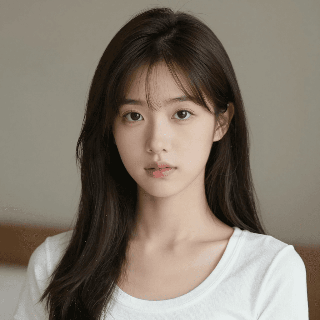 눈을 맞고 있는 소녀