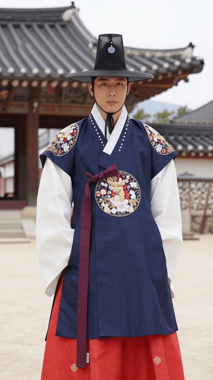 현대적인 스트릿 패션을 입은 조선시대 선비