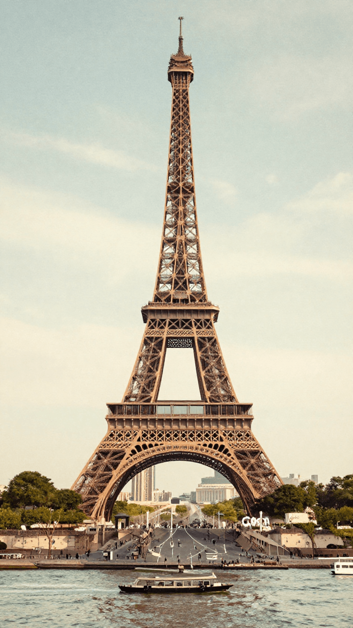 파리 에펠탑이 그려진 빈티지 여행 포스터