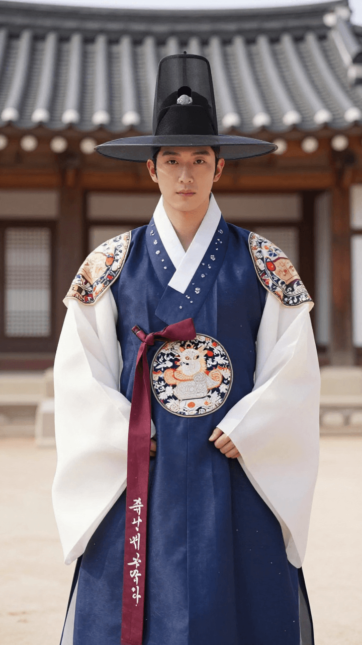 현대적인 스트릿 패션을 입은 조선시대 선비