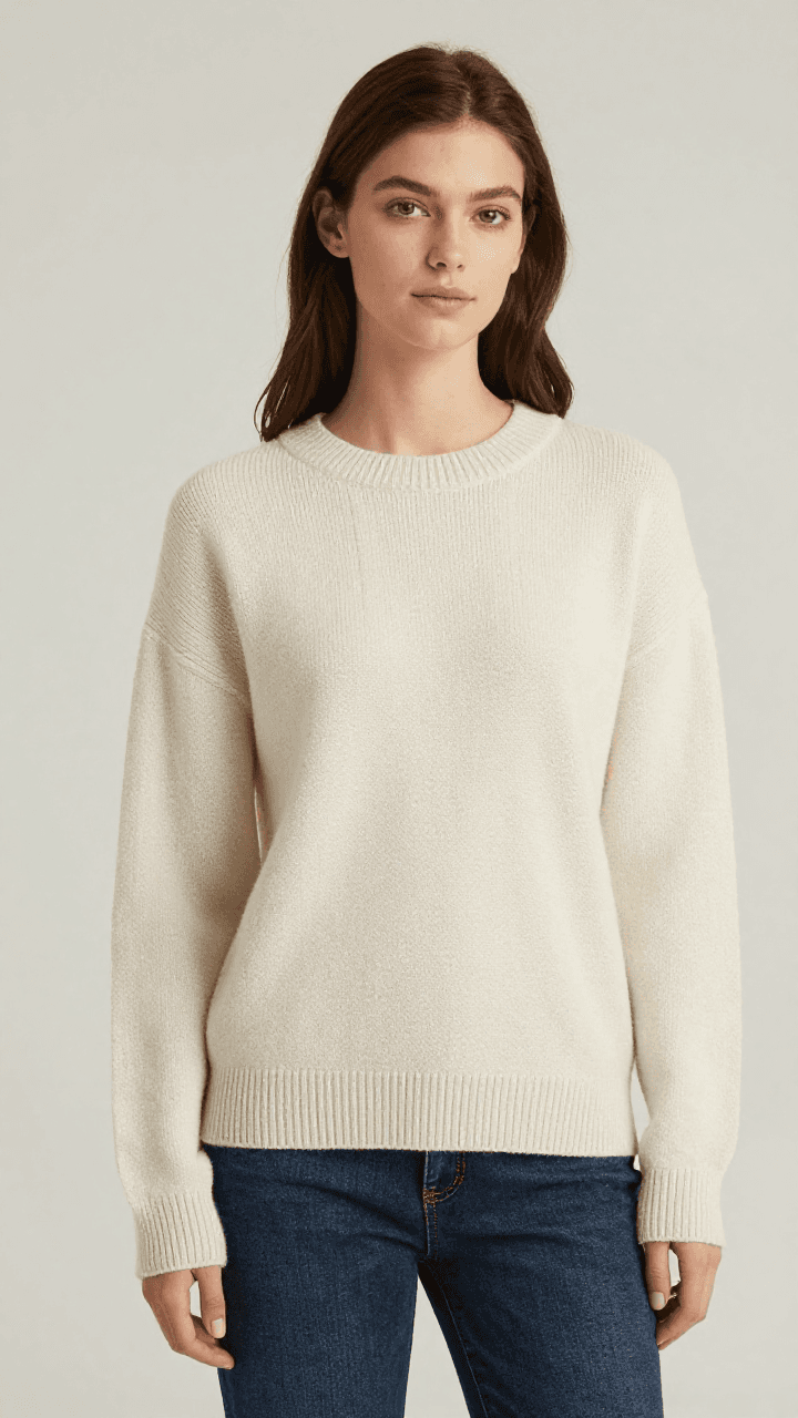 스웨터를 입은 여성 모델